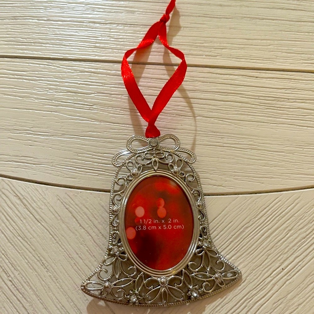 Holiday Silver-Tone Bell-Shaped Ornament